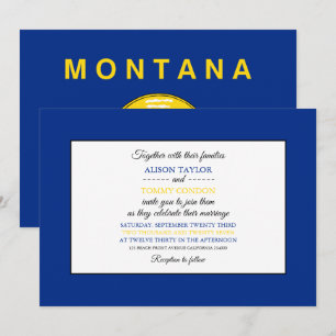 Montanan Flag, Fahne von Montana Hochzeit Einladung