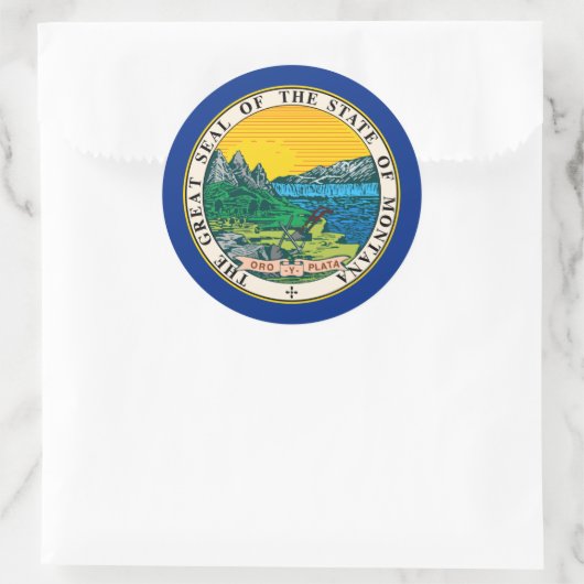 Montanan Siegel, Montana Runder Aufkleber (Tasche)