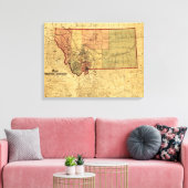 MontanaPanoramakarte Montana Leinwanddruck (Insitu (Wohnzimmer))