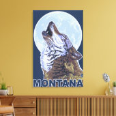 MontanaWolf Howling Leinwanddruck (Insitu (Wohnzimmer))