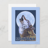MontanaWolf Howling Postkarte (Vorne/Hinten)
