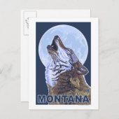 MontanaWolf Howling Postkarte (Vorne/Hinten)