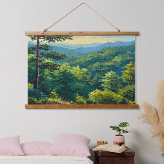 Montane Forest Wandteppich Mit Holzrahmen (Schlafzimmer)