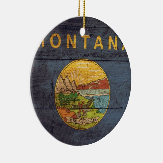 Montanflagge aus Altem Holz Keramik Ornament (Rechts)