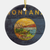 Montanflagge aus Altem Holz Keramik Ornament (Vorne)