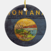 Montanflagge aus Altem Holz Keramik Ornament (Hinten)