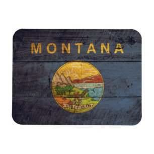 Montanflagge aus Altem Holz Magnet