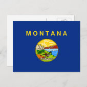 Montanische Flagge, Flagge von Montana Postkarte (Vorne/Hinten)