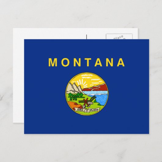 Montanische Flagge, Flagge von Montana Postkarte (Vorne/Hinten)