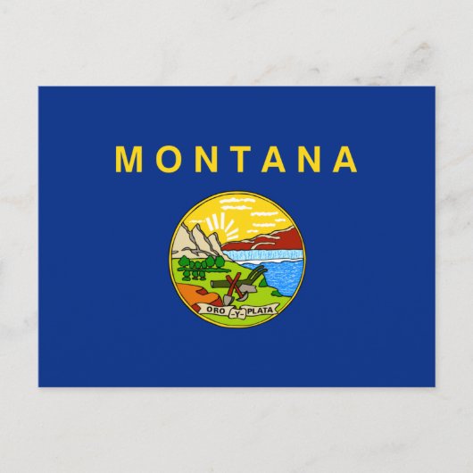 Montanische Flagge, Flagge von Montana Postkarte (Vorderseite)