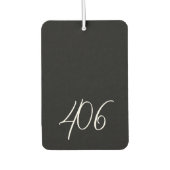 Montanschwarz mit Code für den weißen Bereich Autolufterfrischer (Vorderseite)