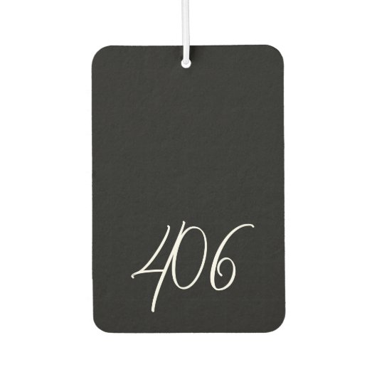 Montanschwarz mit Code für den weißen Bereich Autolufterfrischer (Vorderseite)