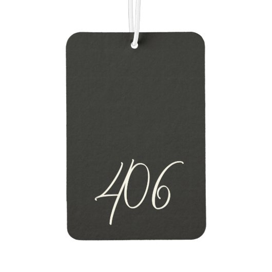 Montanschwarz mit Code für den weißen Bereich Autolufterfrischer (Rückseite)