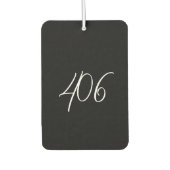 Montanschwarz mit Code für den weißen Bereich Autolufterfrischer (Vorderseite)