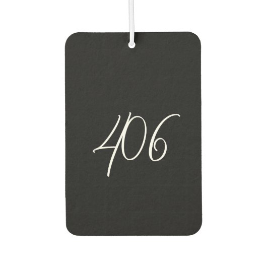 Montanschwarz mit Code für den weißen Bereich Autolufterfrischer (Vorderseite)