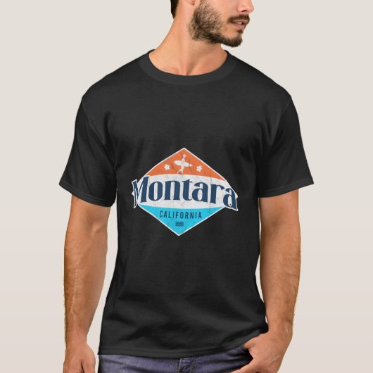 Montara California Beach Flag Surf Ca T-Shirt (Vorderseite)