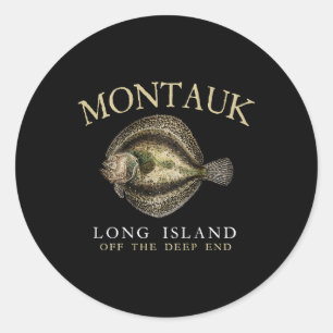 Montauk aus der Hochwasserflutkatastrophe am Ende Runder Aufkleber