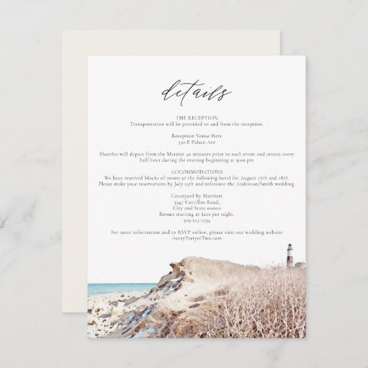 MONTAUK BEACH New York Ocean Details Beilage Karte (Vorne/Hinten)