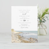 MONTAUK Beach New York Watercolor Wedding Invitati Einladung (Stehend Vorderseite)