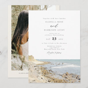 MONTAUK Beach New York Watercolor Wedding Invitati Einladung