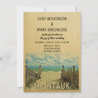 Montauk Beach Vintage Hochzeit Einladung