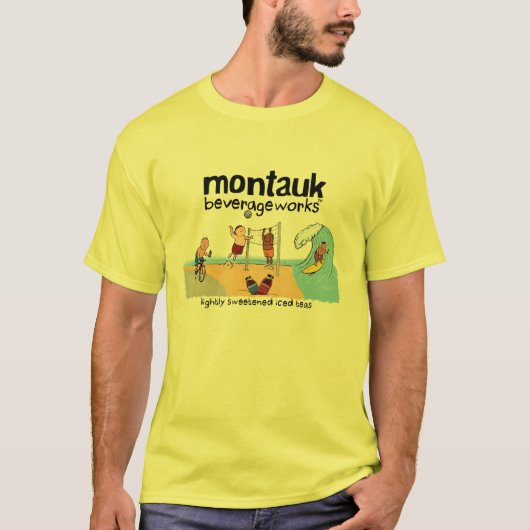Montauk BeverageWorks - Strand und Eistee T-Shirt (Vorderseite)