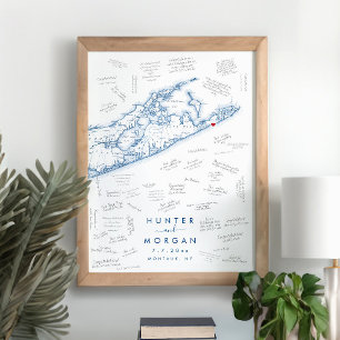 Montauk Hamptons Wedding Modern Guest Book Poster