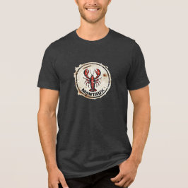 Montauk-Hummerlschild vintage rustikale Farbspritz Tri-Blend Shirt