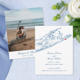 Montauk Karte Save the Date für eine Hamptons Hoch