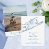 Montauk Karte Save the Date für eine Hamptons Hoch