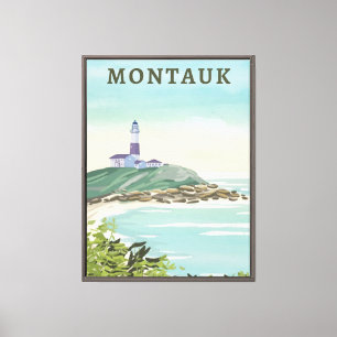 Montauk Leuchtturm Wasserfarben Leinwanddruck