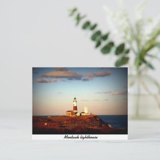 Montauk Lighthouse Postkarte (Stehend Vorderseite)