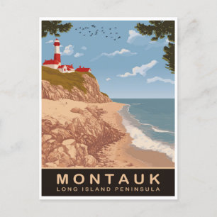 Montauk, Long Island, Vintage Reise Postkarte