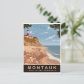 Montauk, Long Island, Vintage Reise Postkarte (Stehend Vorderseite)