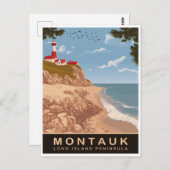 Montauk, Long Island, Vintage Reise Postkarte (Vorne/Hinten)