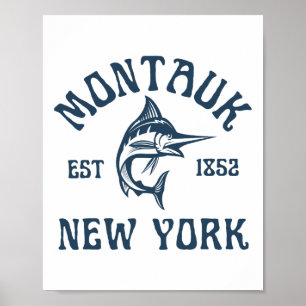 Montauk New York Fischen Marlin Reise Fisch Strand Poster