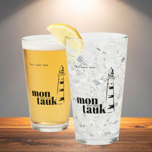 Montauk New York hingekritzelter Leuchtturm Glas