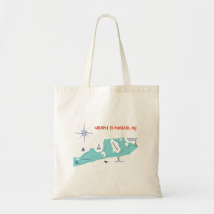 Montauk New York Karten-Taschen-Taschen-Willkommen Tragetasche