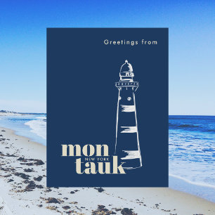 Montauk New York moderne handgemalte Leuchtturm Postkarte
