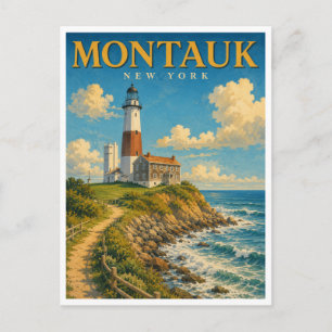 Montauk New York Montauk Leuchtturm GeoSaga Postkarte