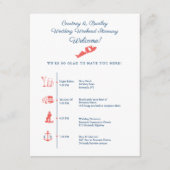 Montauk NY Hochzeits-Empfangs-RouteTimeline Begleitkarte (Vorderseite)