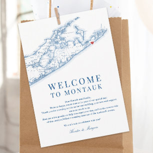 Montauk NY Karte Hochzeits-Einladungsschreiben Nav
