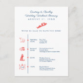 Montauk NY Wedding Reception Itinerary Timeline En Begleitkarte (Vorderseite)