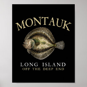 Montauk Off The Deep End Fluke Flunderfischen Ein Poster