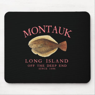 Montauk Off The Deep End Lucky Fluke Fishing Peach Mousepad