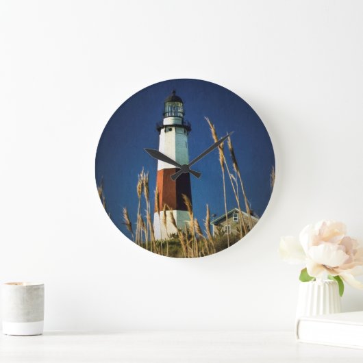 Montauk Point Lighthouse Clock Große Wanduhr (Zuhause)