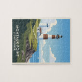 Montauk Point Lighthouse, Coastal Cliff & Sailboat Puzzle (Horizontal)