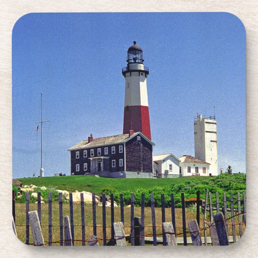 Montauk Point Lighthouse Getränkeküste Getränkeuntersetzer (Vorderseite)