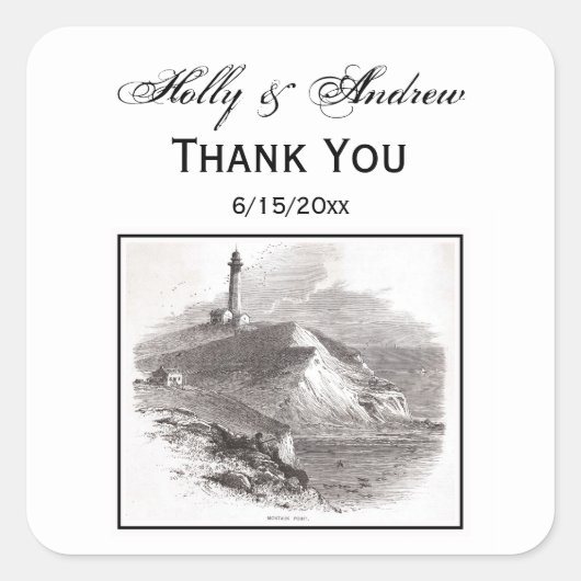 Montauk Point Lighthouse Hamptons Long Island NY Quadratischer Aufkleber (Vorderseite)