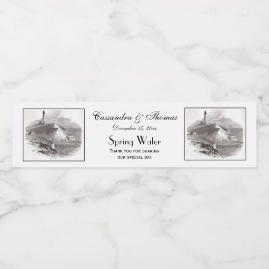 Montauk Point Lighthouse Hamptons Long Island NY Wasserflaschenetikett (Einzelnes Label)